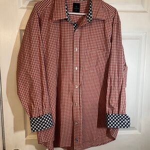 Tailorbyrd Red and Black Casual Button Down Shirt